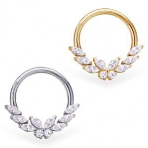 daith septum rinkute aurora bloom su kristalais