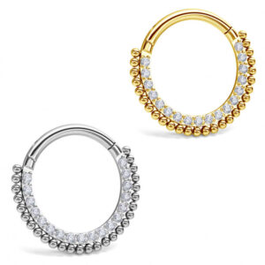 daith septum rinkute beaded glow su kristalais