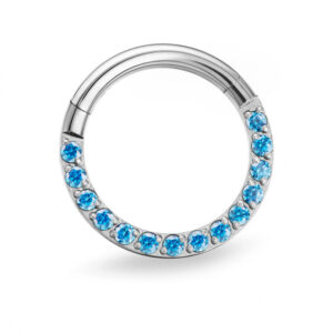 daith septum rinkute classic su kristalais sidabro aquamarine