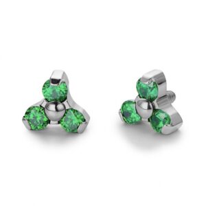 Emerald gėlytė su kristalais
