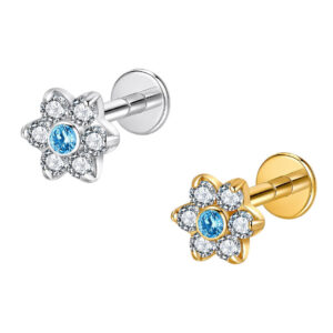 Gėlytė su aquamarine kristalu